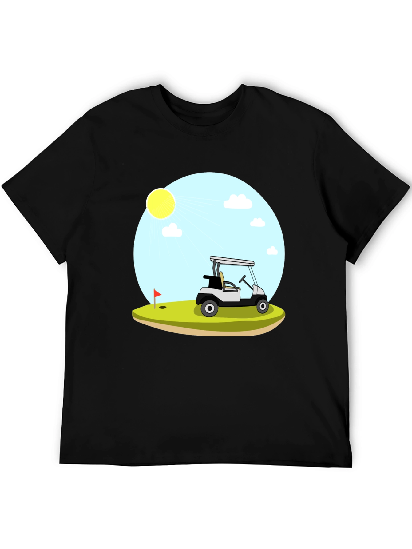Golf Cart Scene Graphic T-Shirt