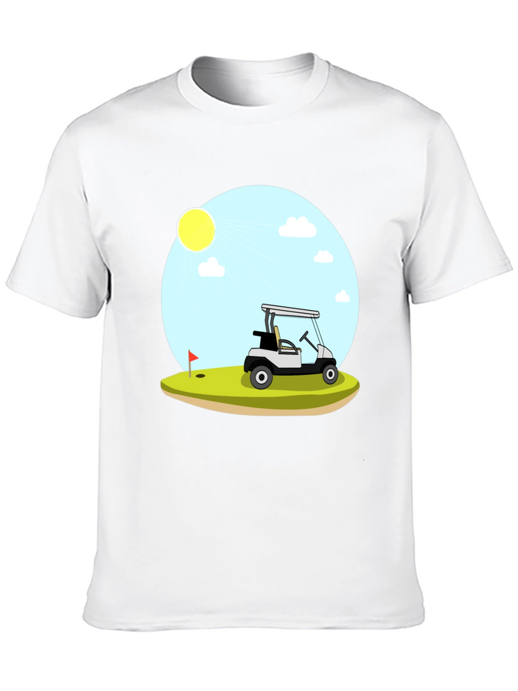 Golf Cart Scene Graphic T-Shirt