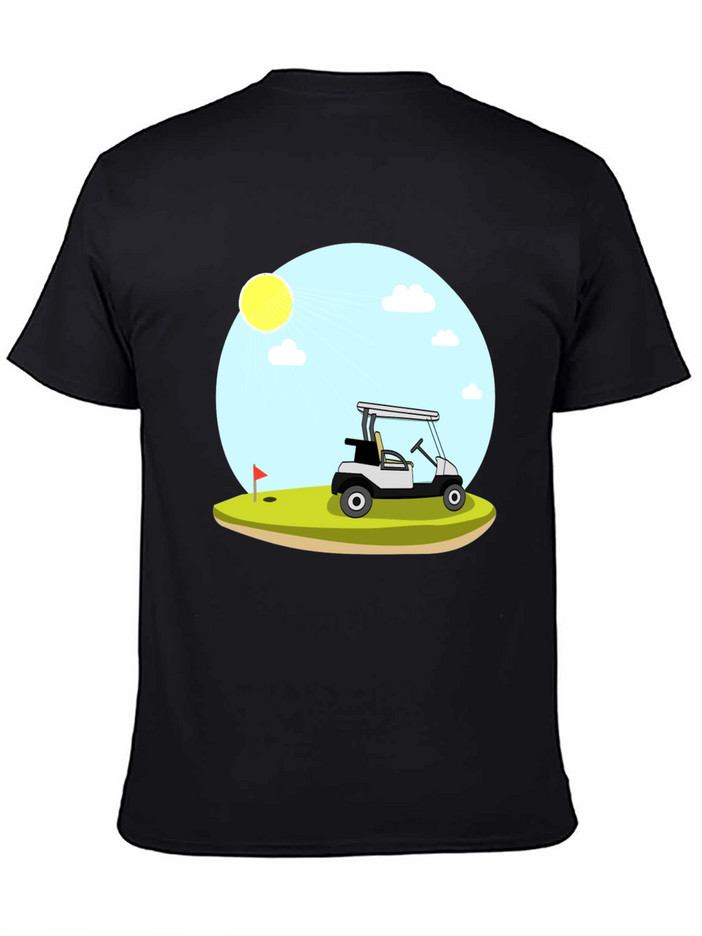Golf Cart Scene Graphic T-Shirt