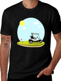 Golf Cart Scene Graphic T-Shirt
