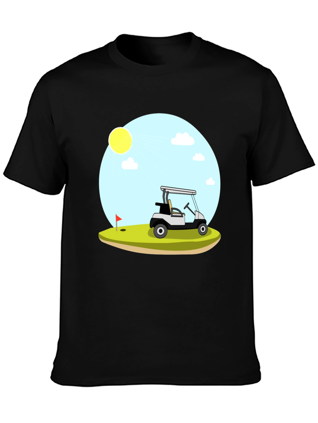 Golf Cart Scene Graphic T-Shirt