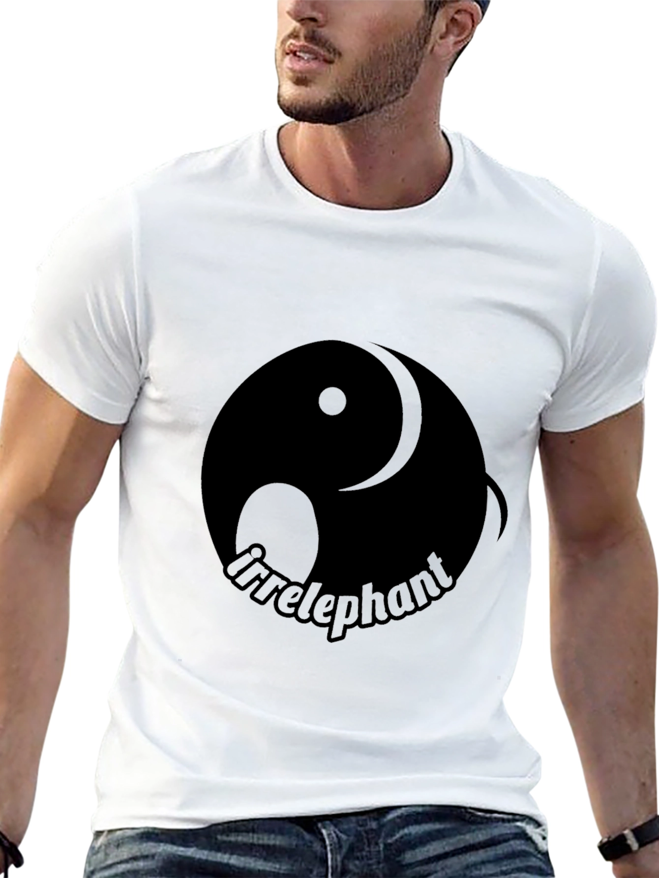 Irrelephant Yin Yang T-Shirt - Black