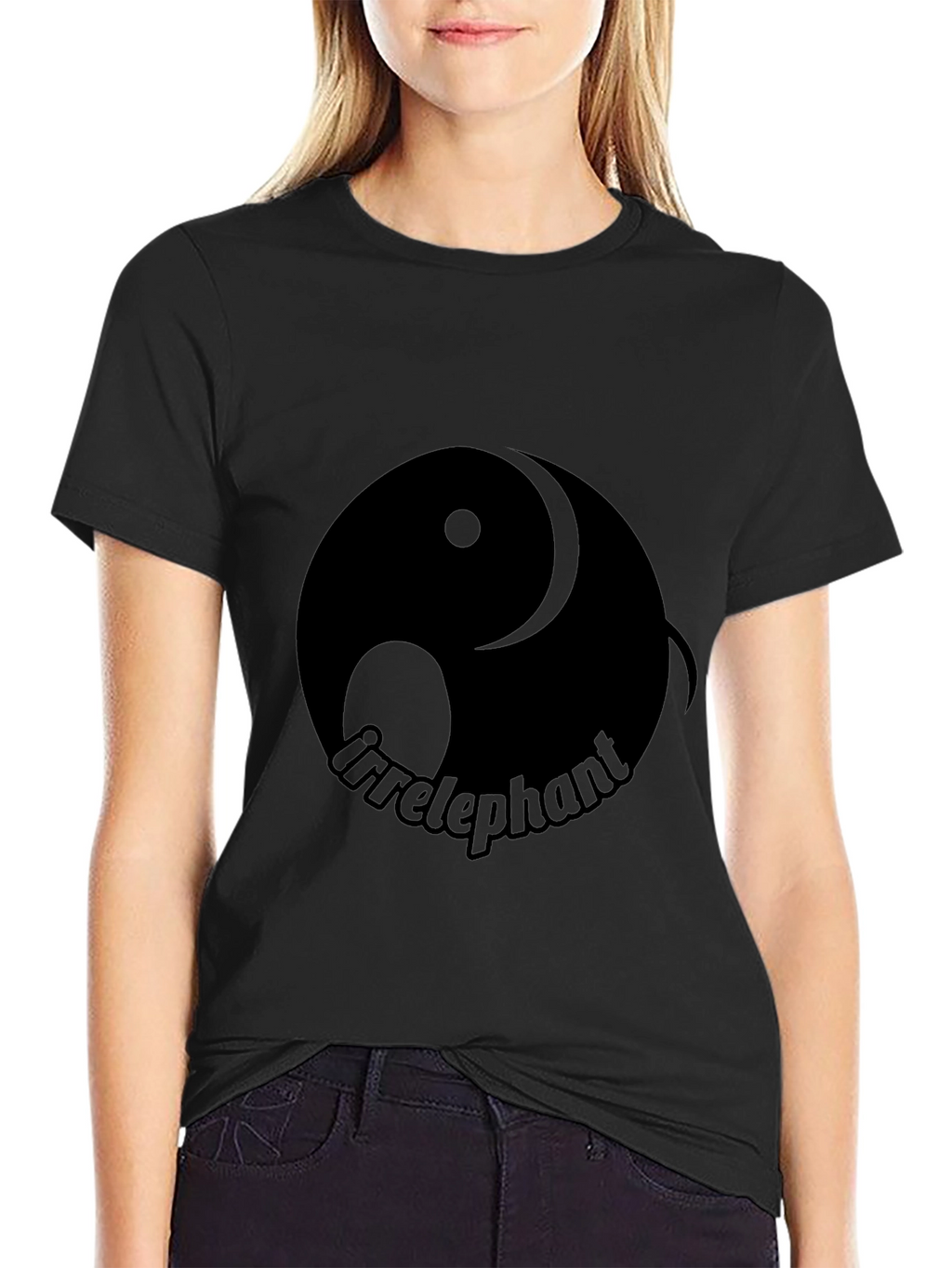 Irrelephant Yin Yang T-Shirt - Black