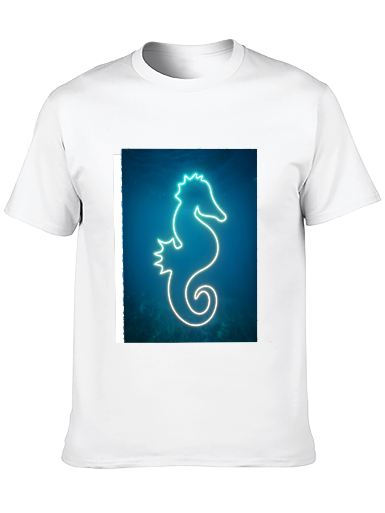 Neon Seahorse Graphic T-Shirt