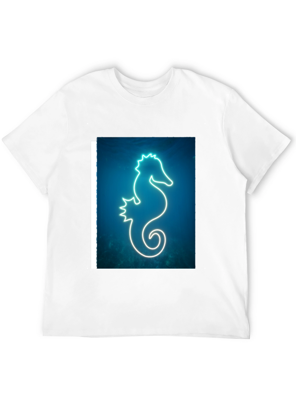 Neon Seahorse Graphic T-Shirt