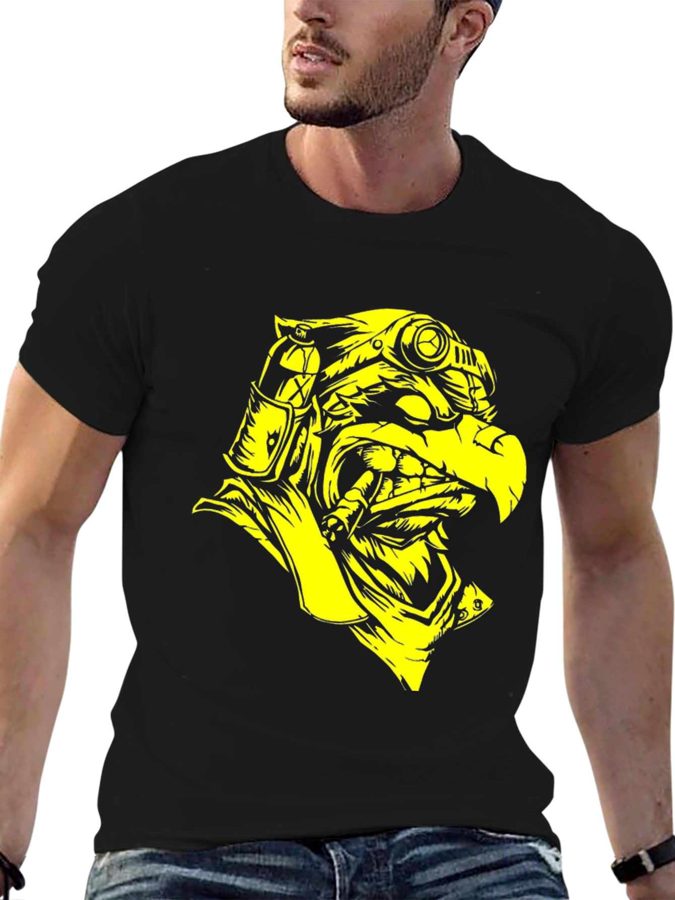 Steampunk Eagle Graphic Tee - Black