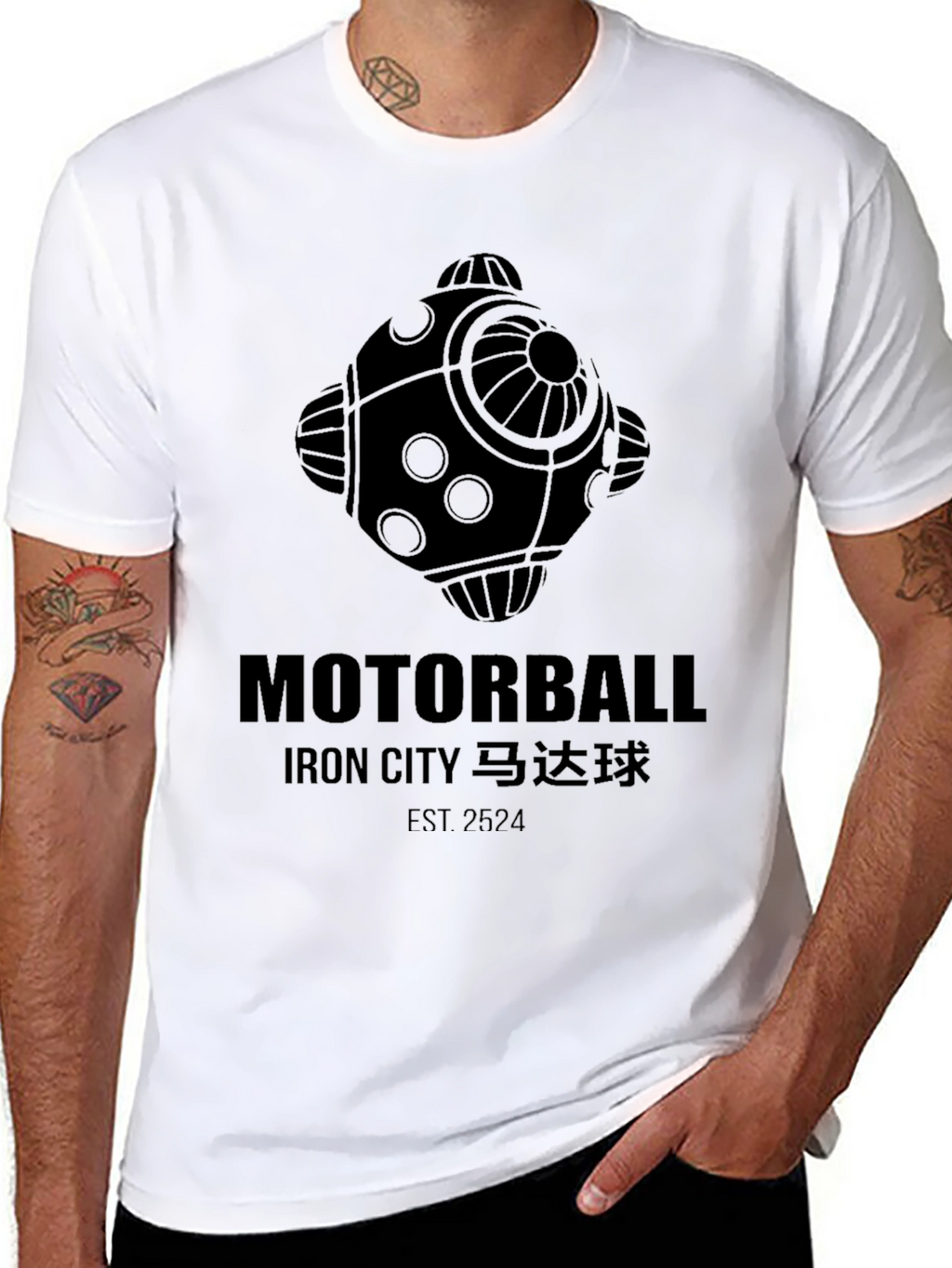 Motorball Iron City Black Graphic T-Shirt