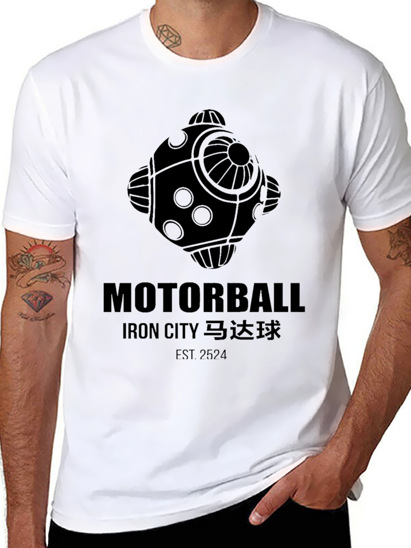 Motorball Iron City Black Graphic T-Shirt