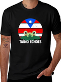 Taino Echoes Frog Graphic Tee - Puerto Rico Flag
