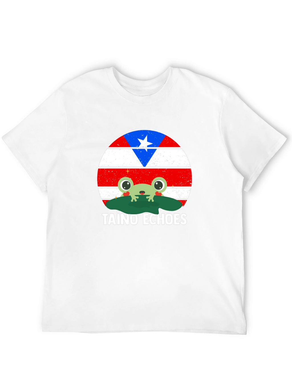 Taino Echoes Frog Graphic Tee - Puerto Rico Flag