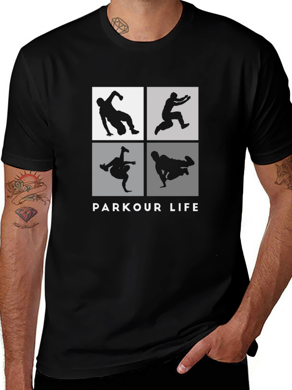 Parkour Life Black Graphic Tee