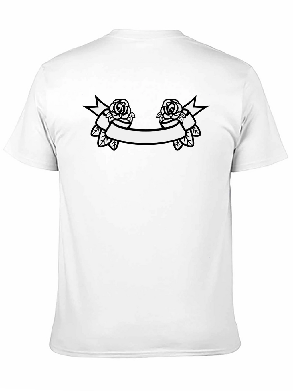 Rose Banner Graphic Tee - Classic Black T-Shirt