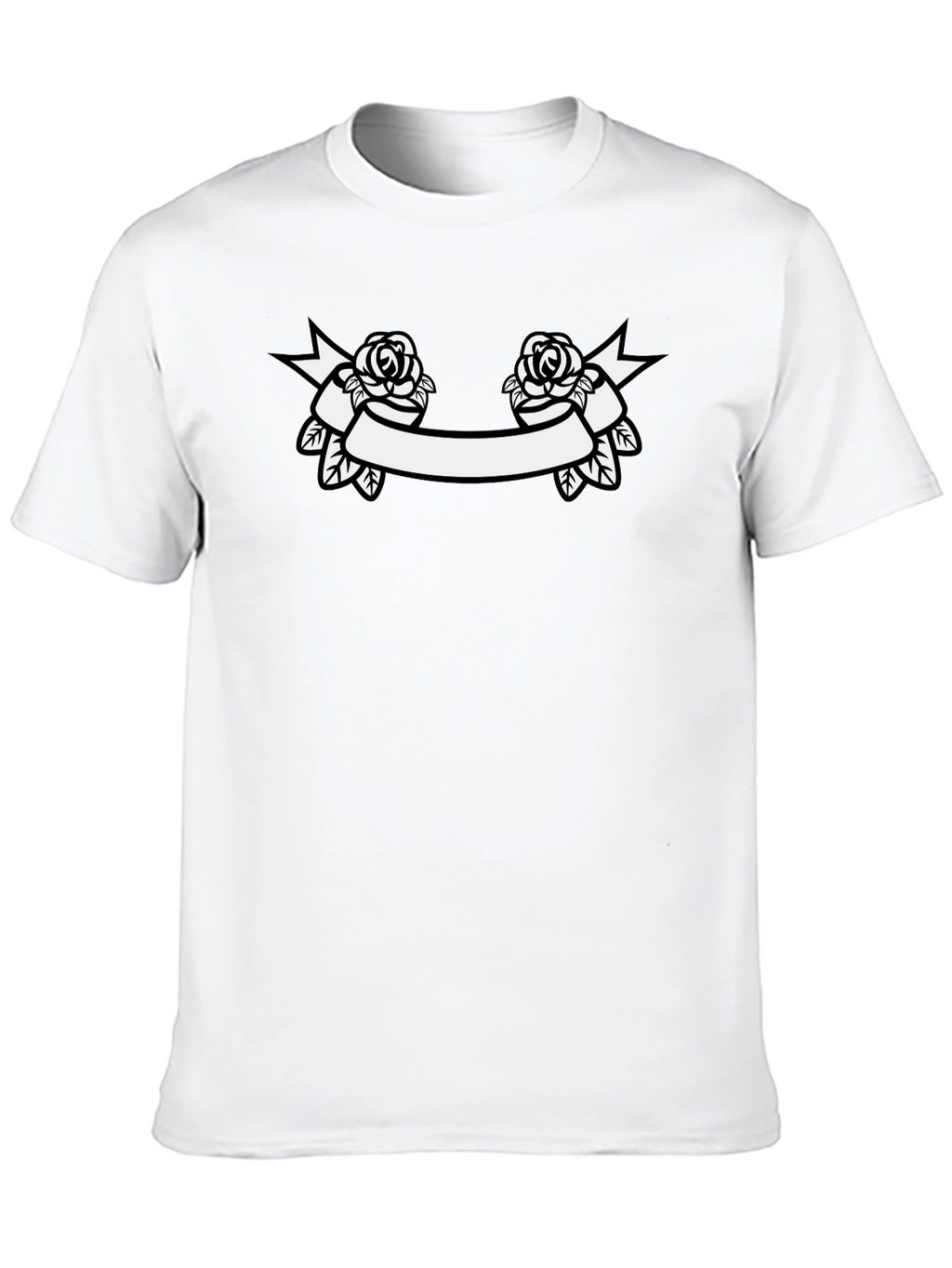 Rose Banner Graphic Tee - Classic Black T-Shirt