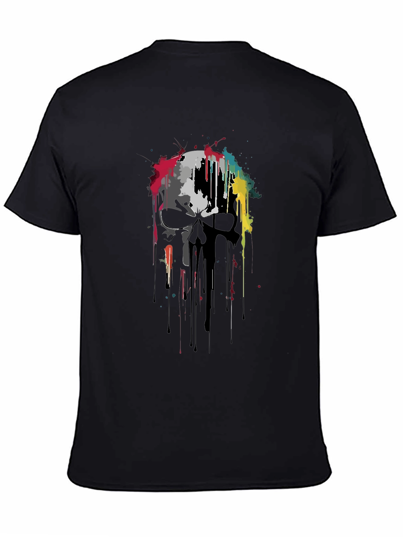 Skull Graphic Print Black T-Shirt
