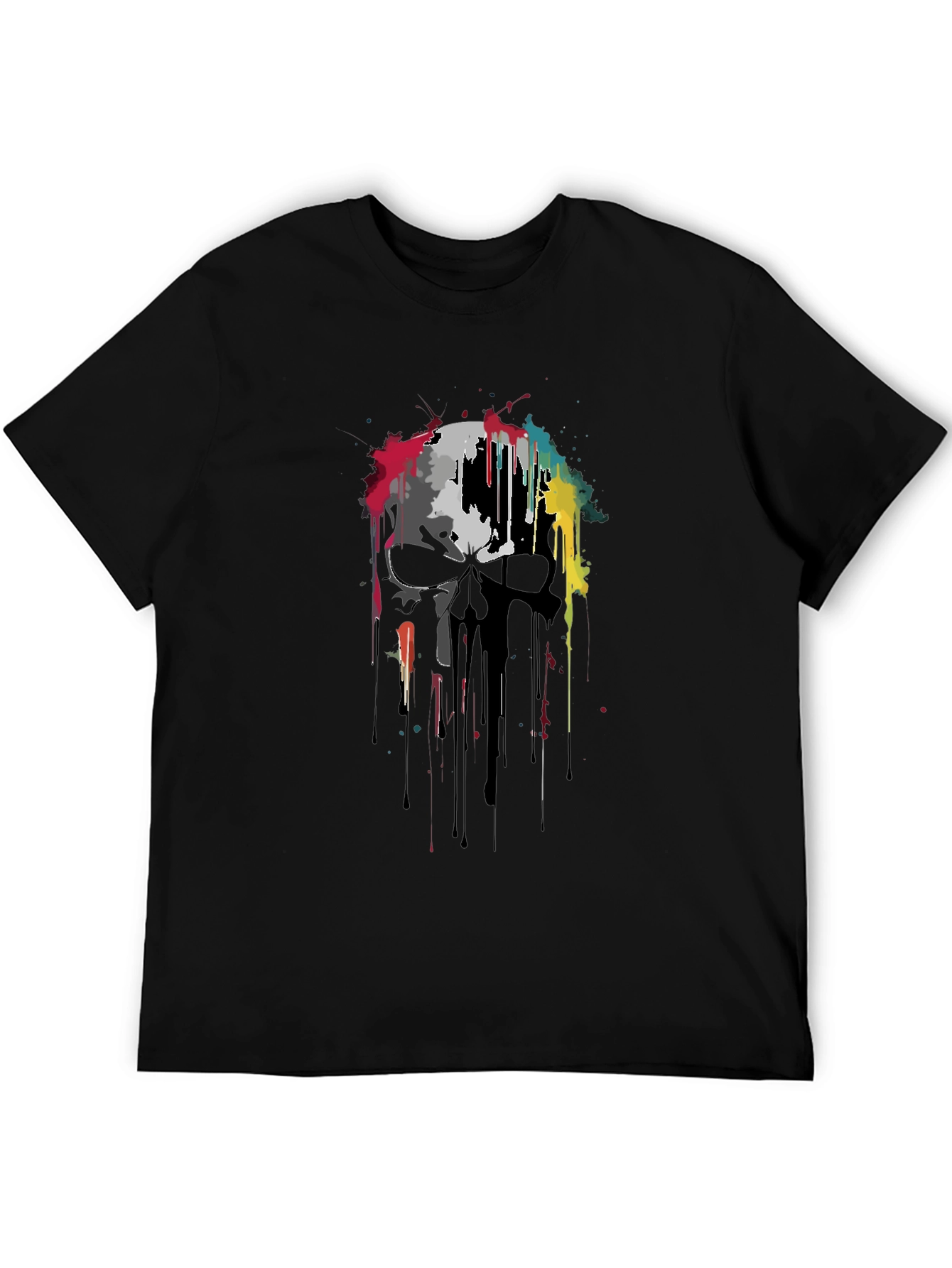 Skull Graphic Print Black T-Shirt