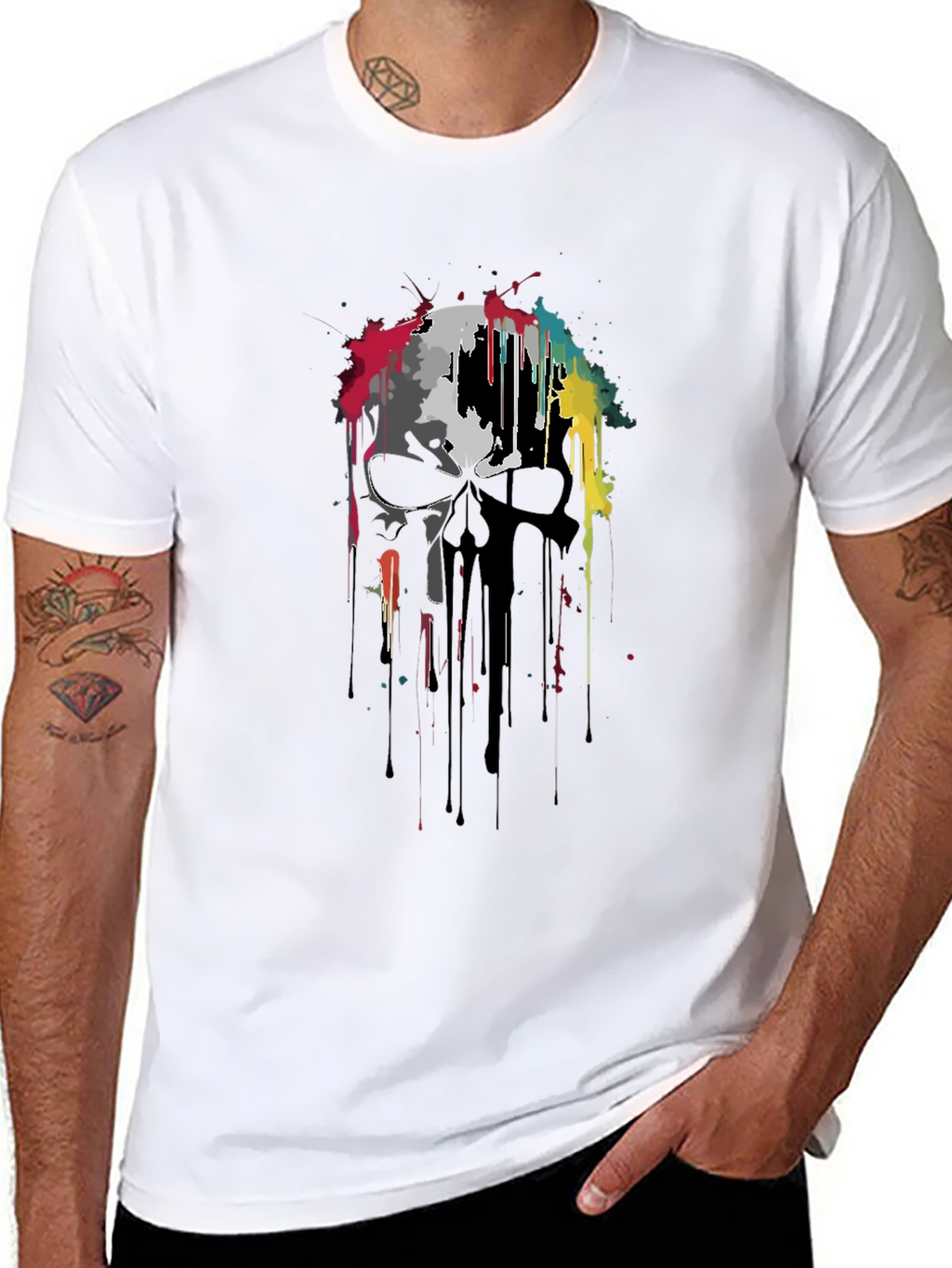 Skull Graphic Print Black T-Shirt
