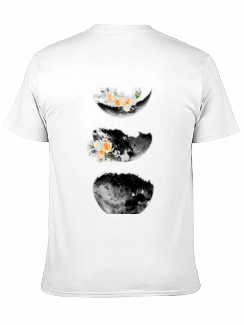 Floral Moon Phases Black T-Shirt