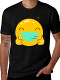 Masked Emoji Graphic Tee - Stay Safe!