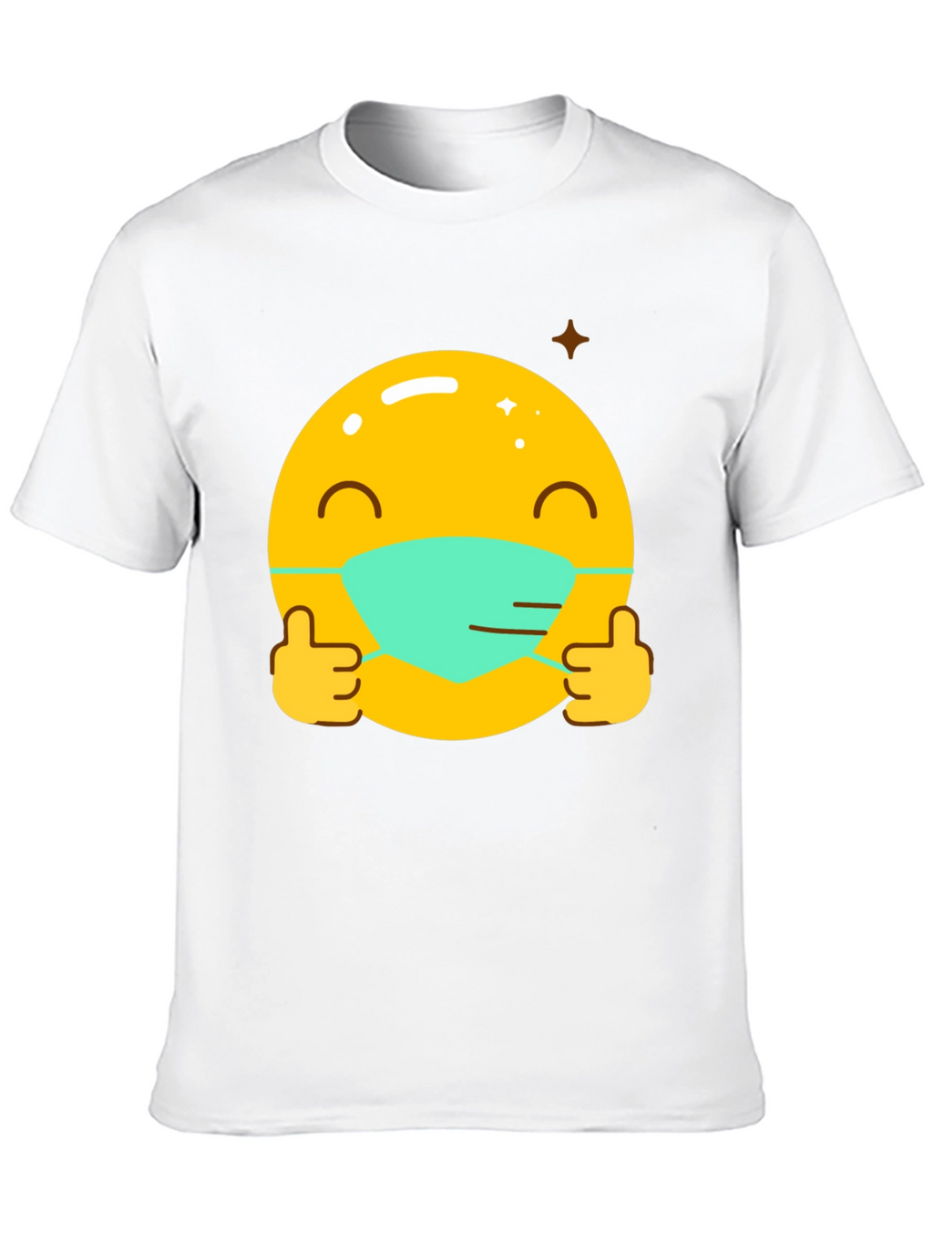 Masked Emoji Graphic Tee - Stay Safe!