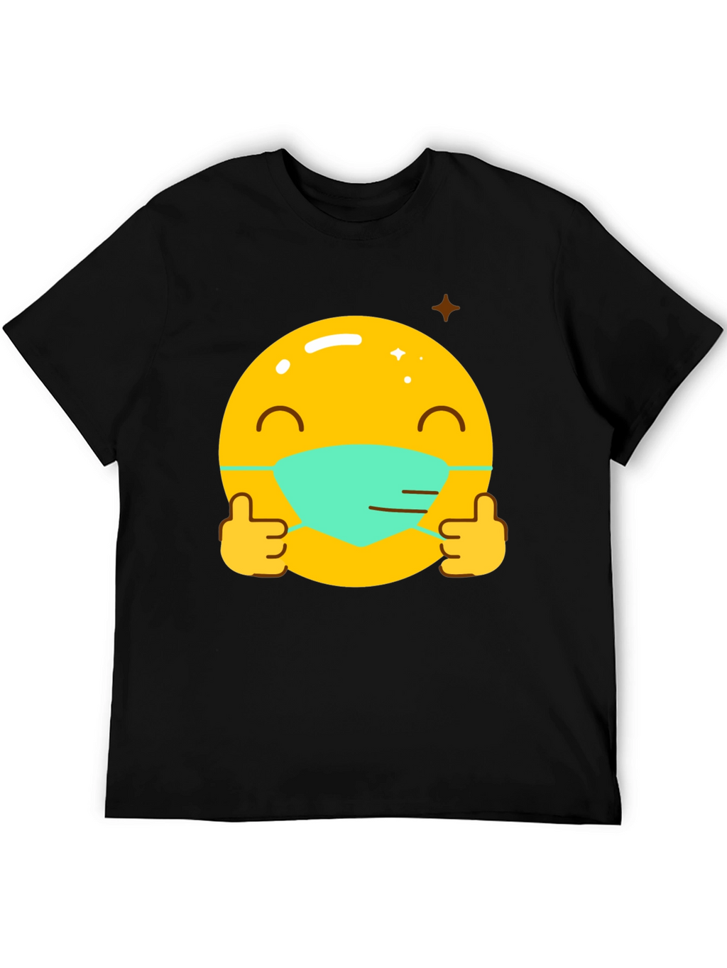 Masked Emoji Graphic Tee - Stay Safe!