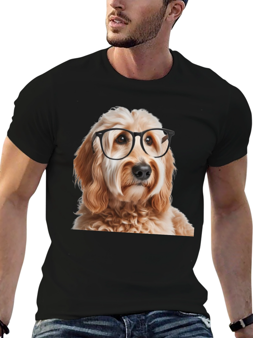 Dog with Glasses Graphic T-Shirt