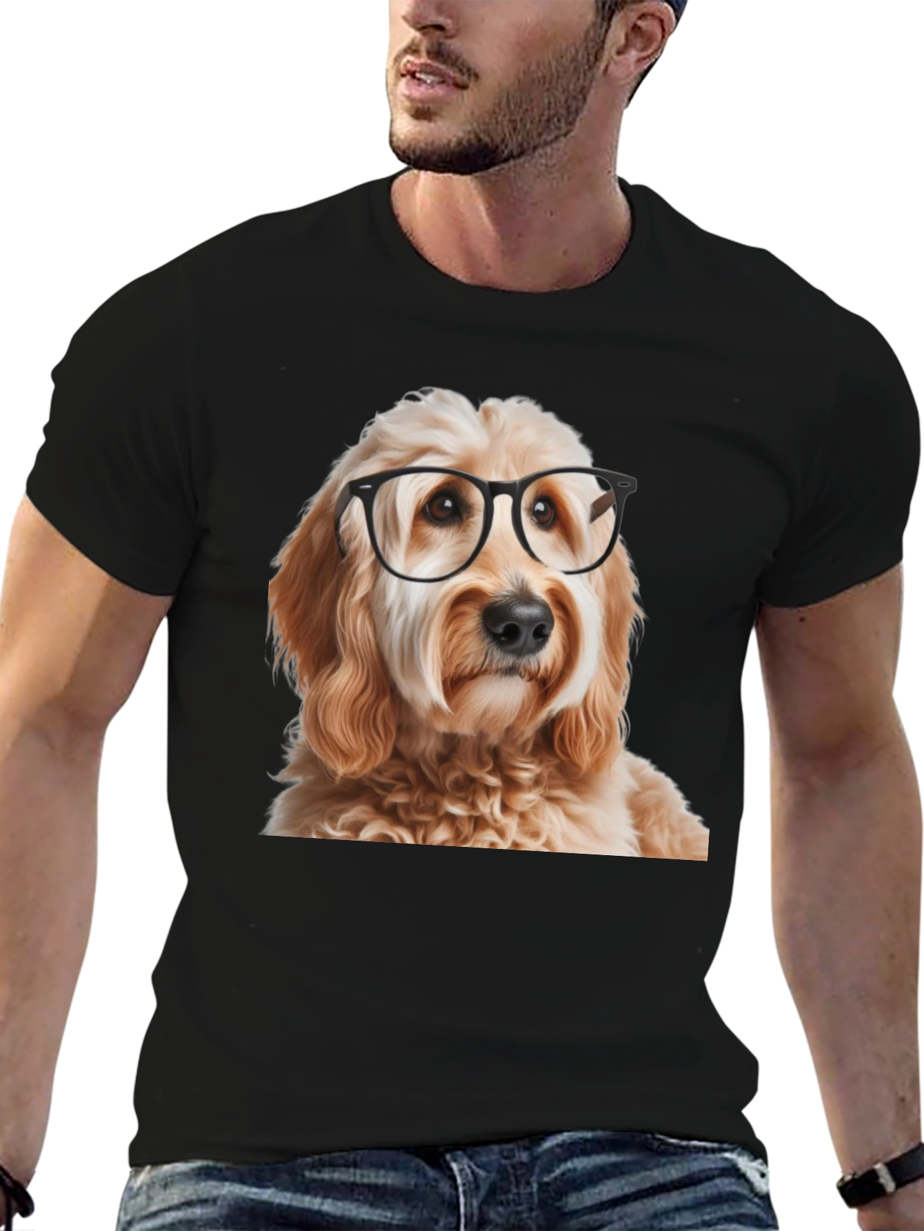 Dog with Glasses Graphic T-Shirt