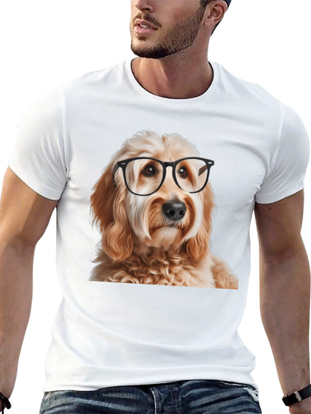 Dog with Glasses Graphic T-Shirt