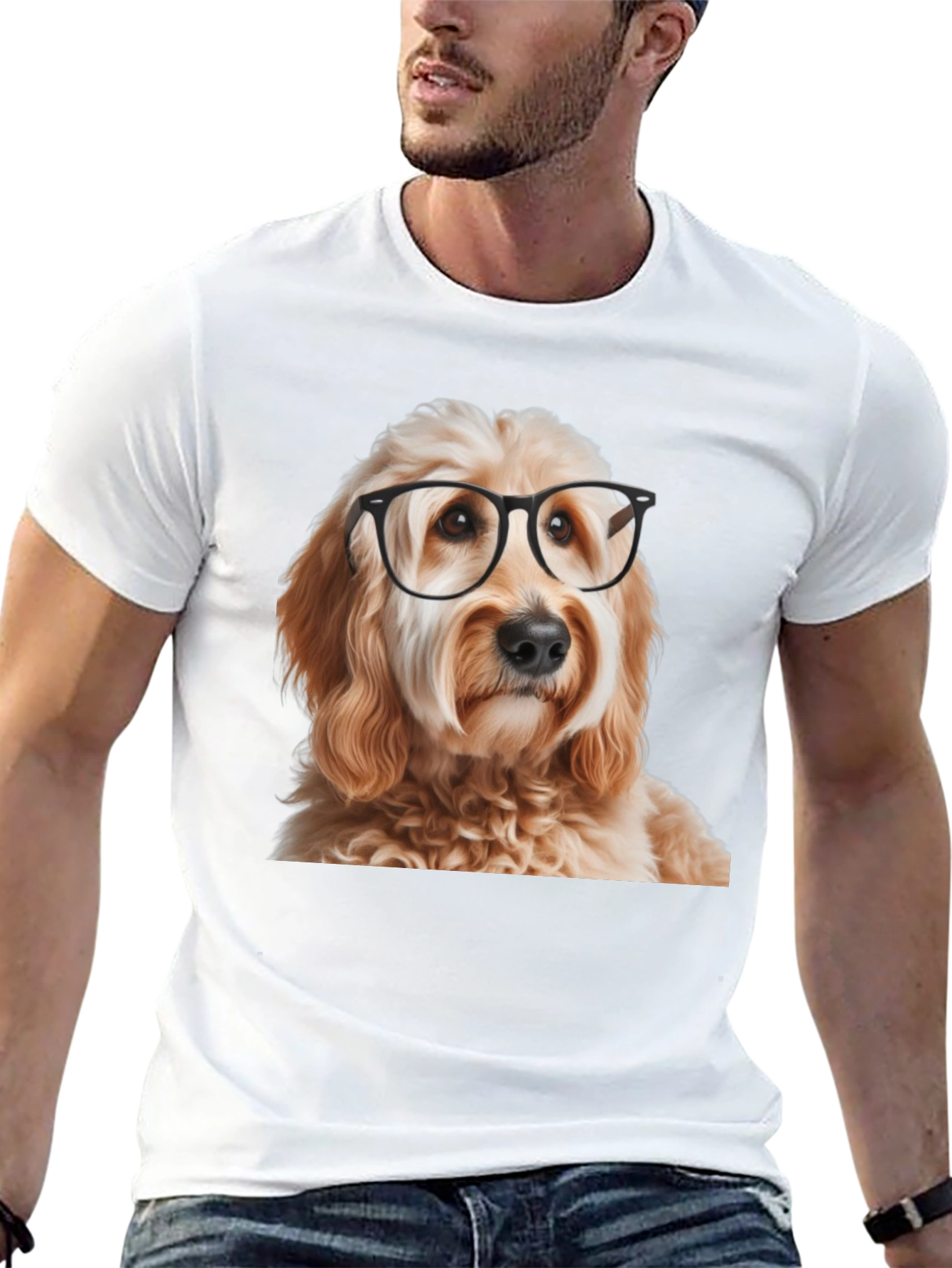 Dog with Glasses Graphic T-Shirt