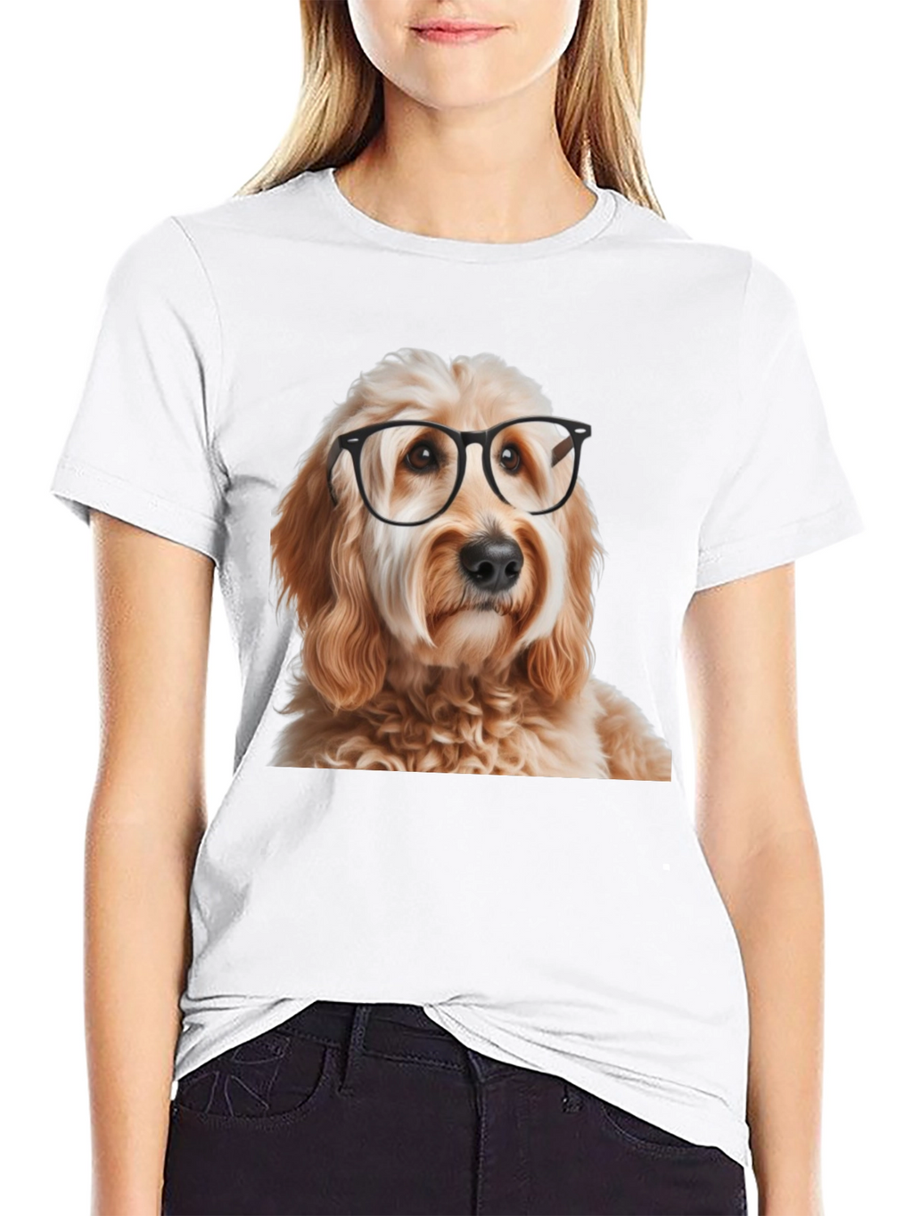 Dog with Glasses Graphic T-Shirt