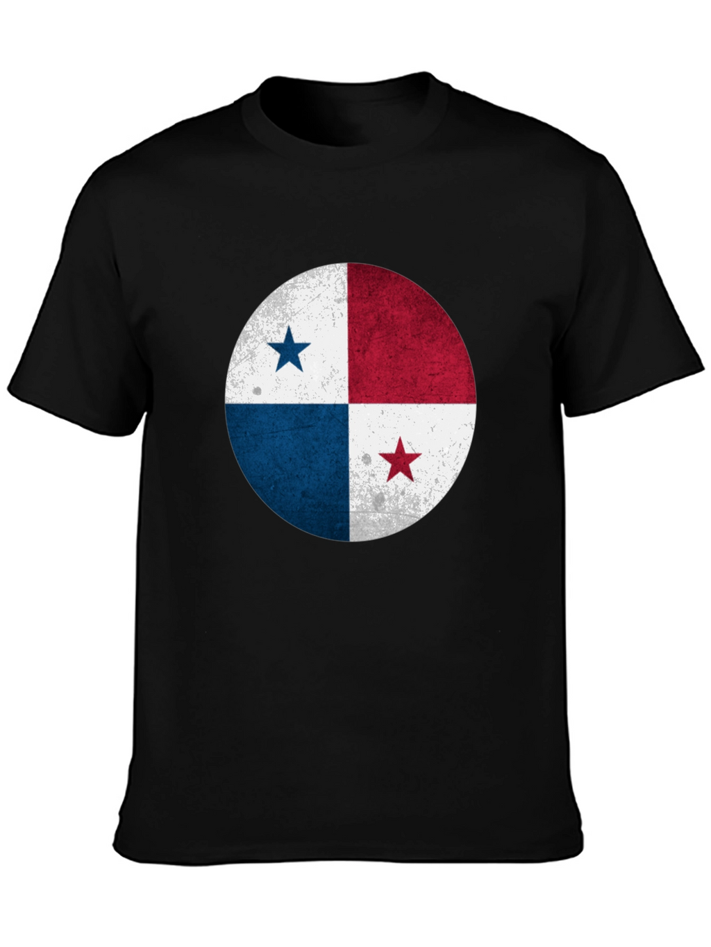 Panama Flag Distressed Graphic Tee - Black