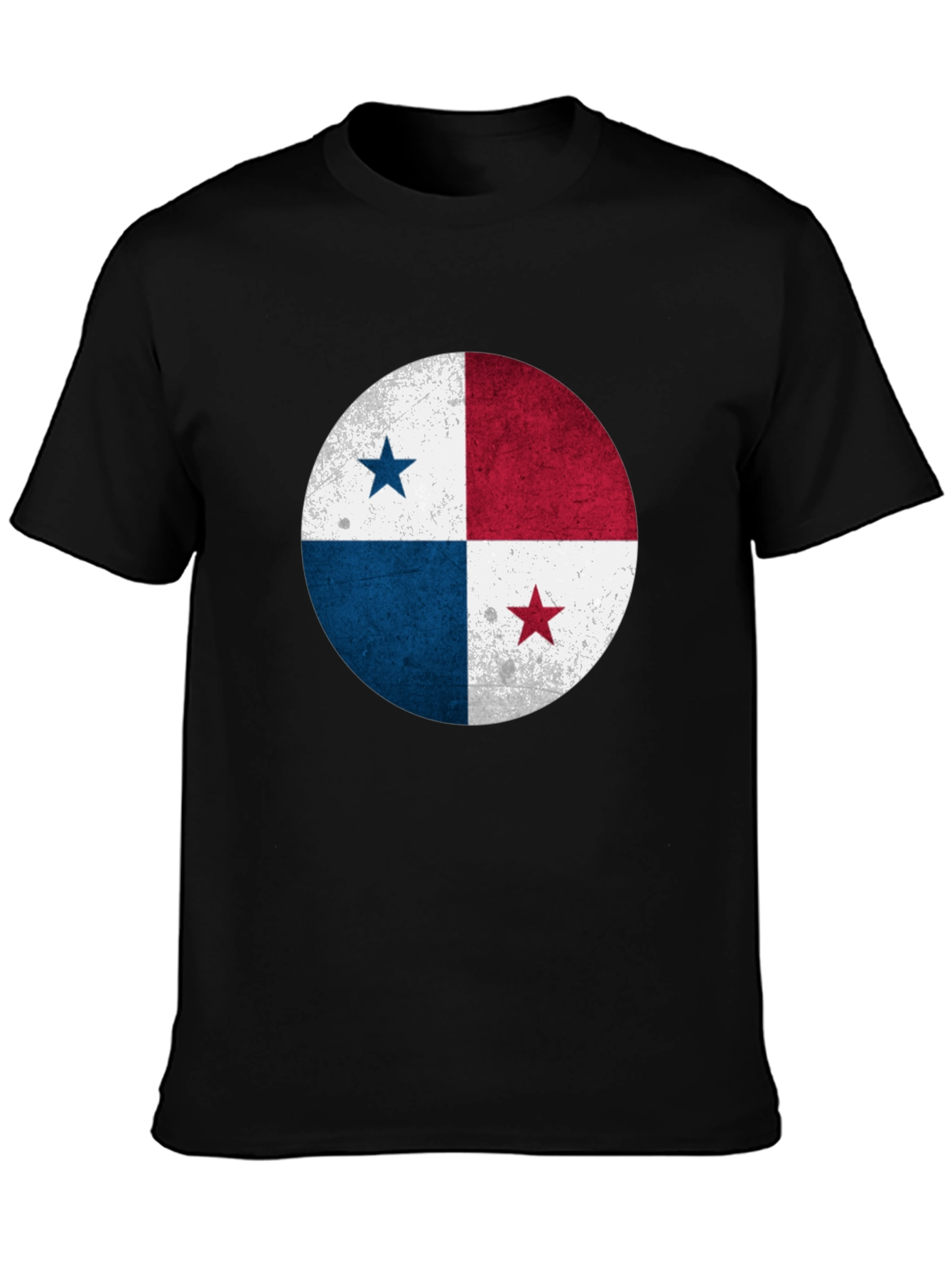 Panama Flag Distressed Graphic Tee - Black