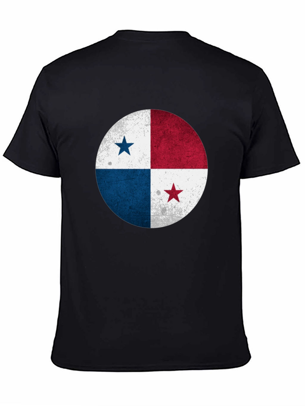 Panama Flag Distressed Graphic Tee - Black