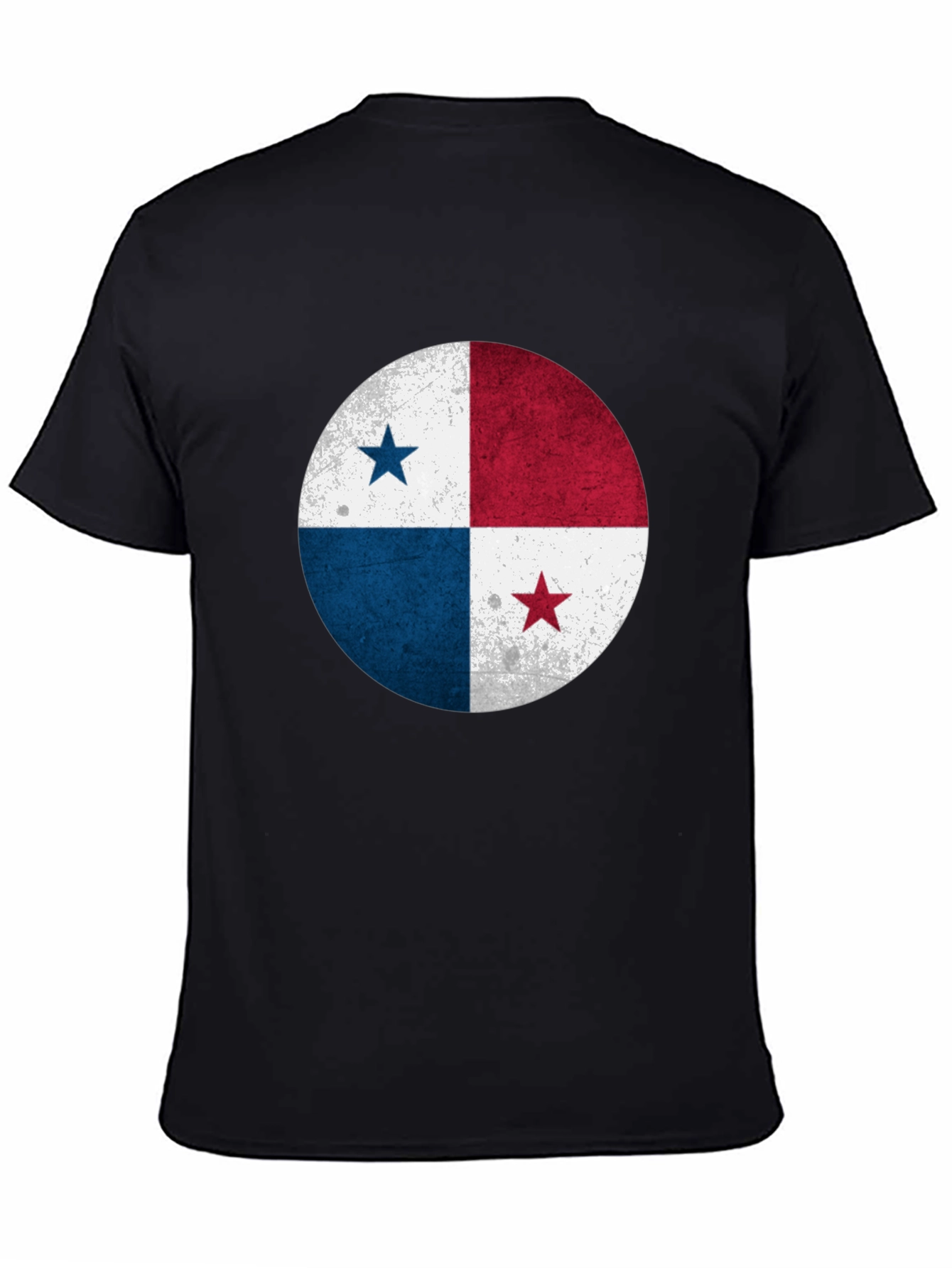 Panama Flag Distressed Graphic Tee - Black