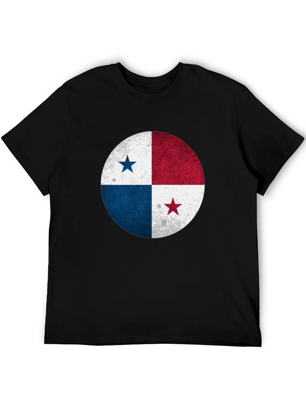 Panama Flag Distressed Graphic Tee - Black