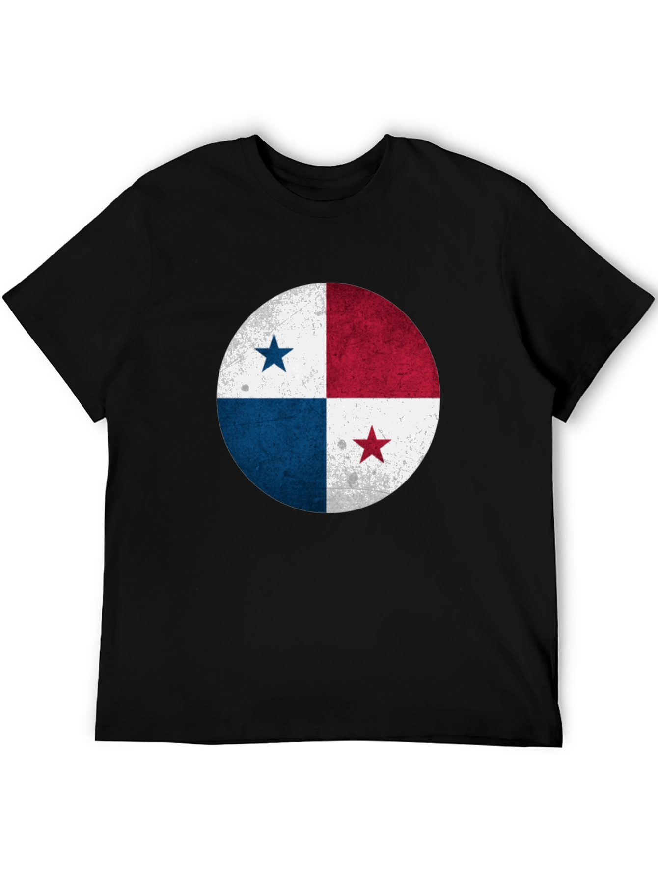 Panama Flag Distressed Graphic Tee - Black