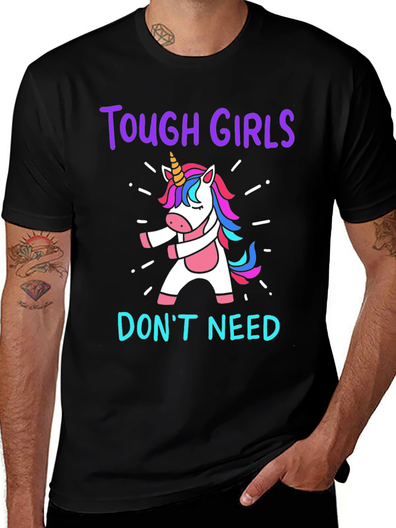 Tough Girls Unicorn T-Shirt - Dabbing Unicorn Tee