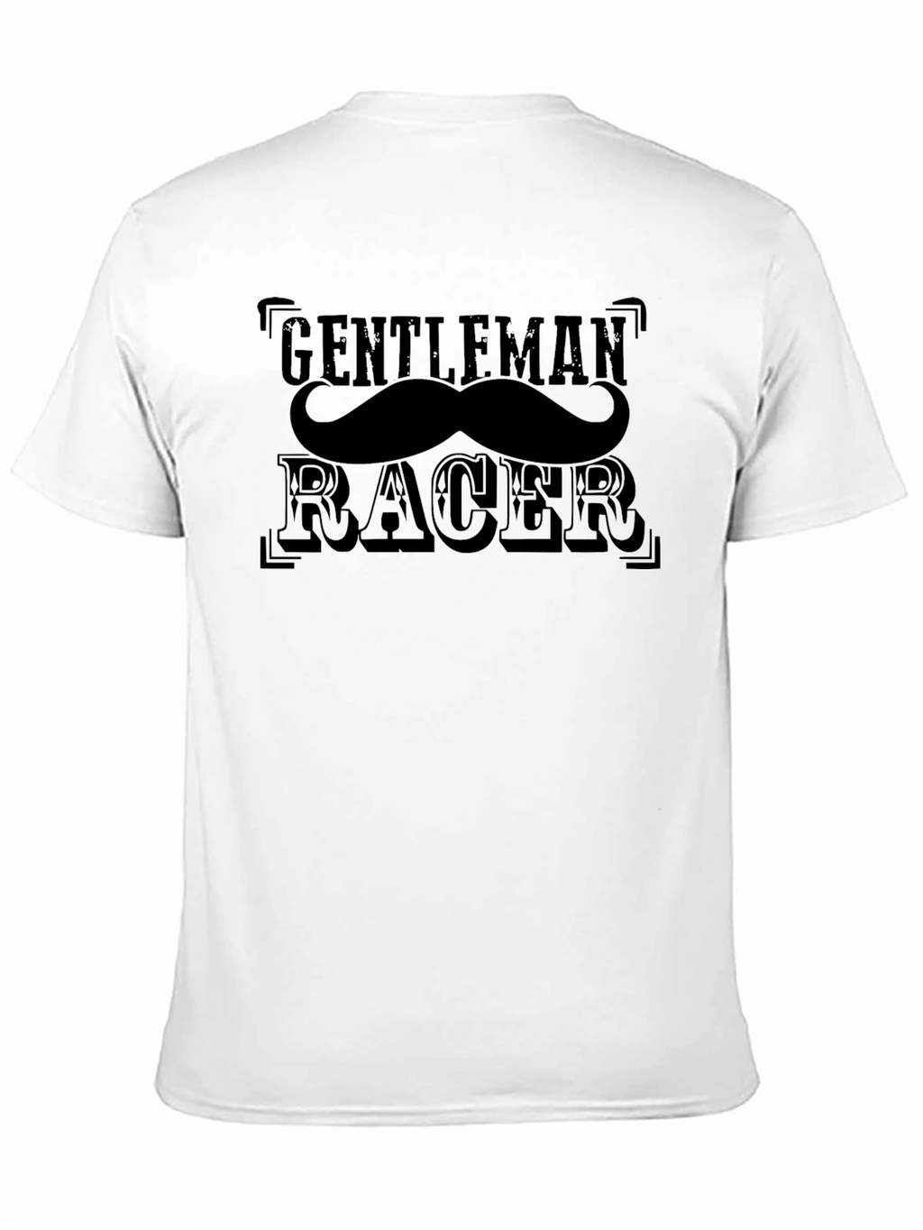 Gentleman Racer Mustache Graphic Black T-Shirt