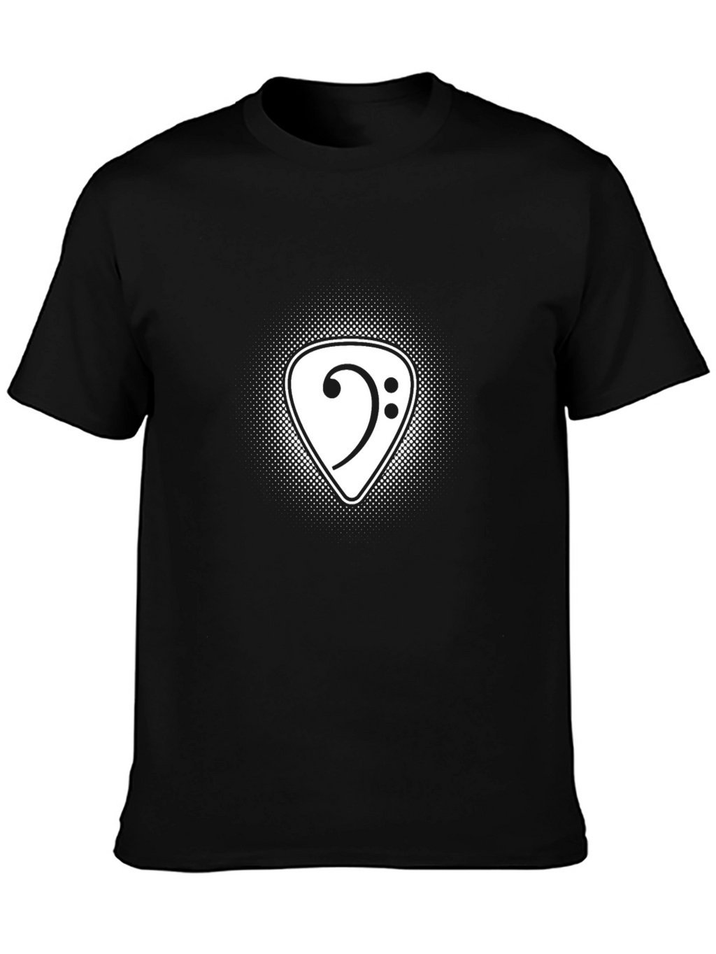 Bass Clef Guitar Pick Graphic Tee - Black