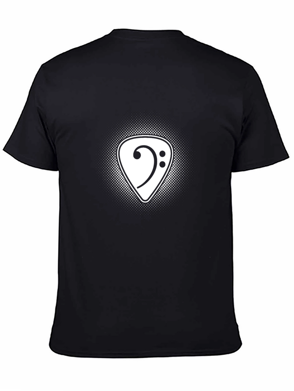 Bass Clef Guitar Pick Graphic Tee - Black