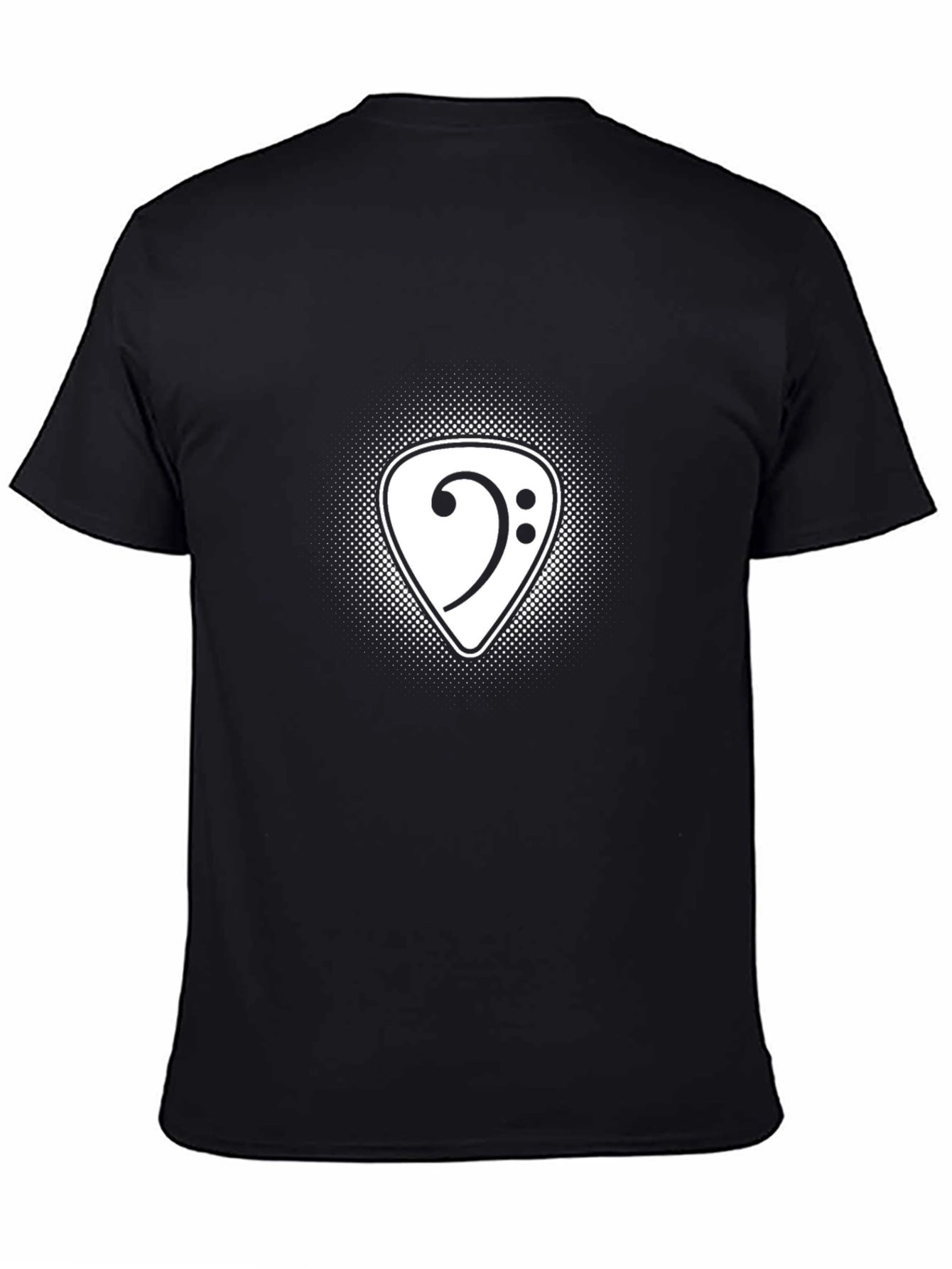 Bass Clef Guitar Pick Graphic Tee - Black