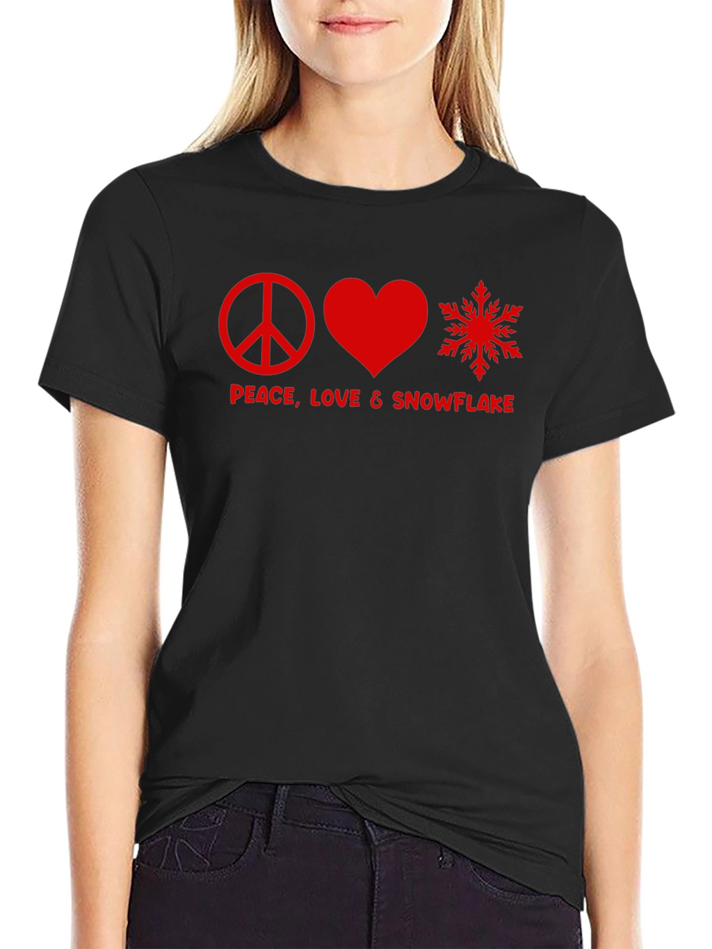 Peace Love & Snowflake Graphic Tee