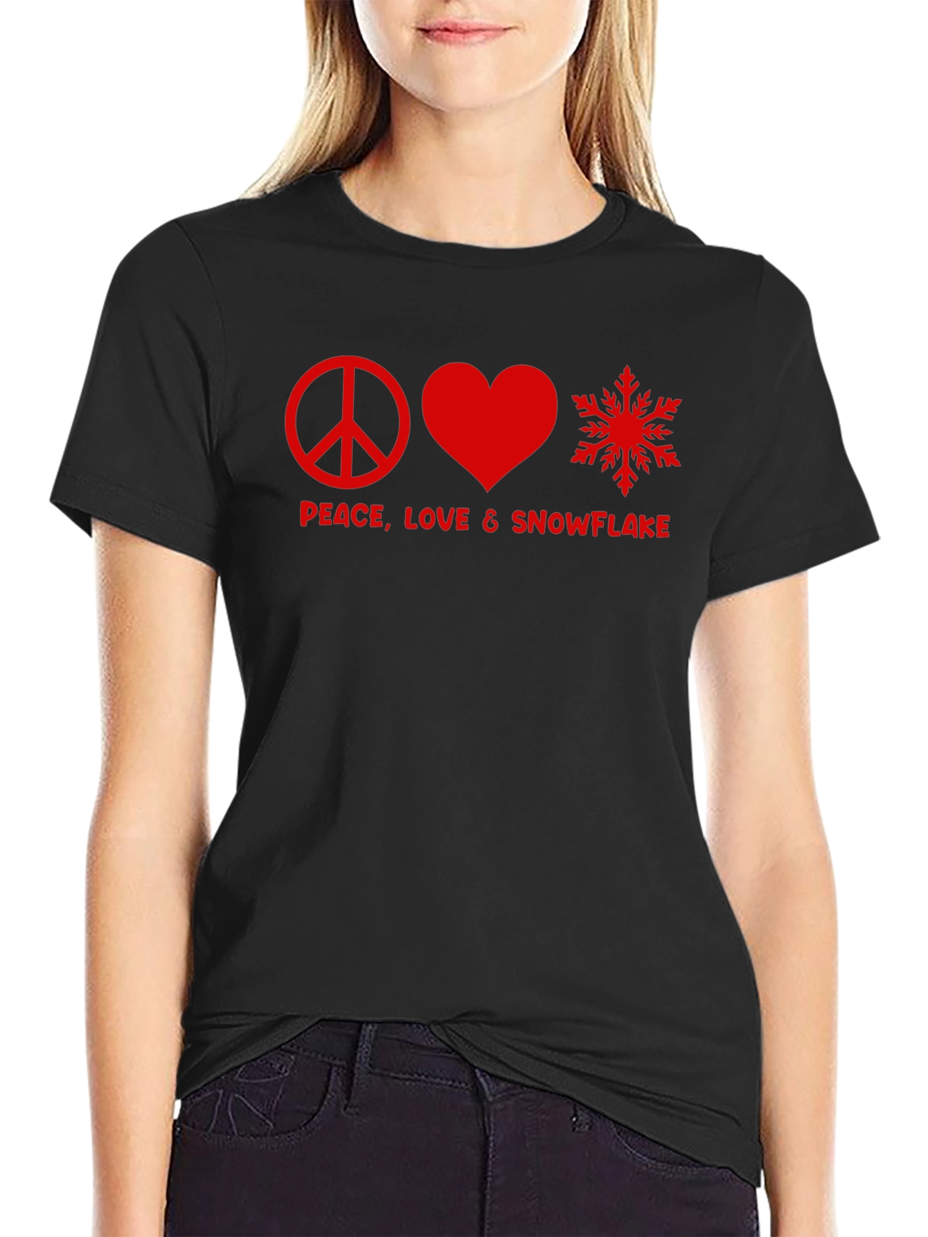 Peace Love & Snowflake Graphic Tee