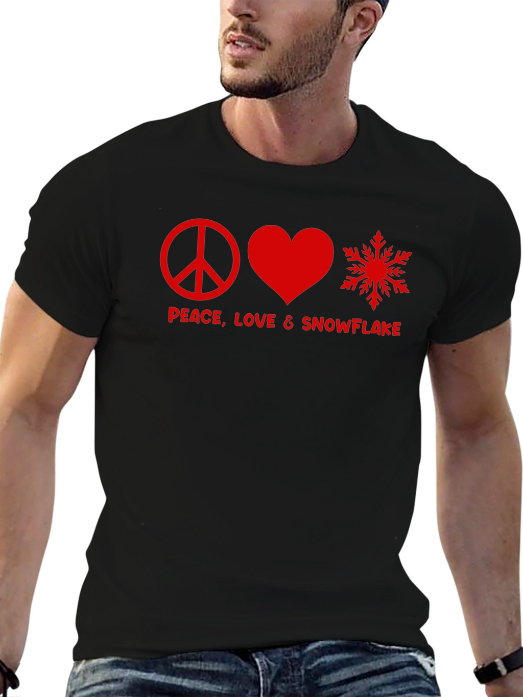 Peace Love & Snowflake Graphic Tee