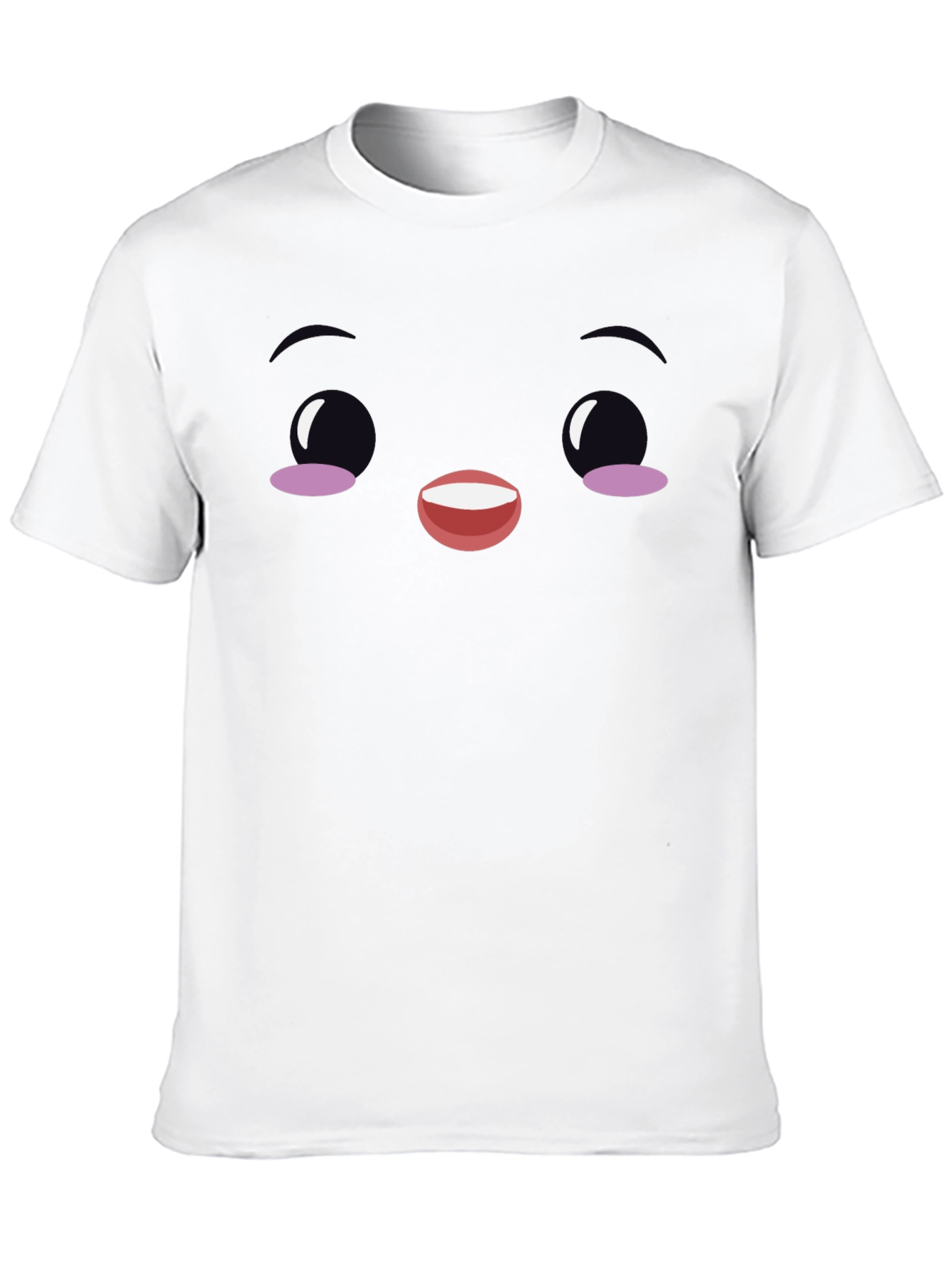 Cute Face Graphic Black T-Shirt