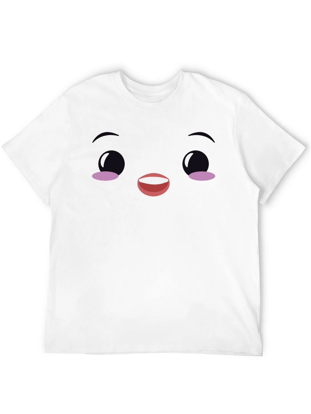 Cute Face Graphic Black T-Shirt