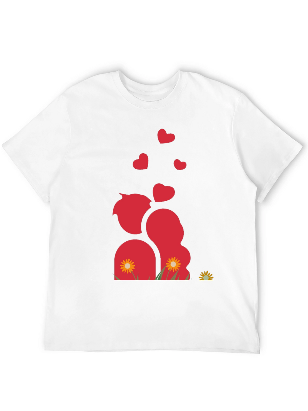 Romantic Couple Black Graphic T-Shirt
