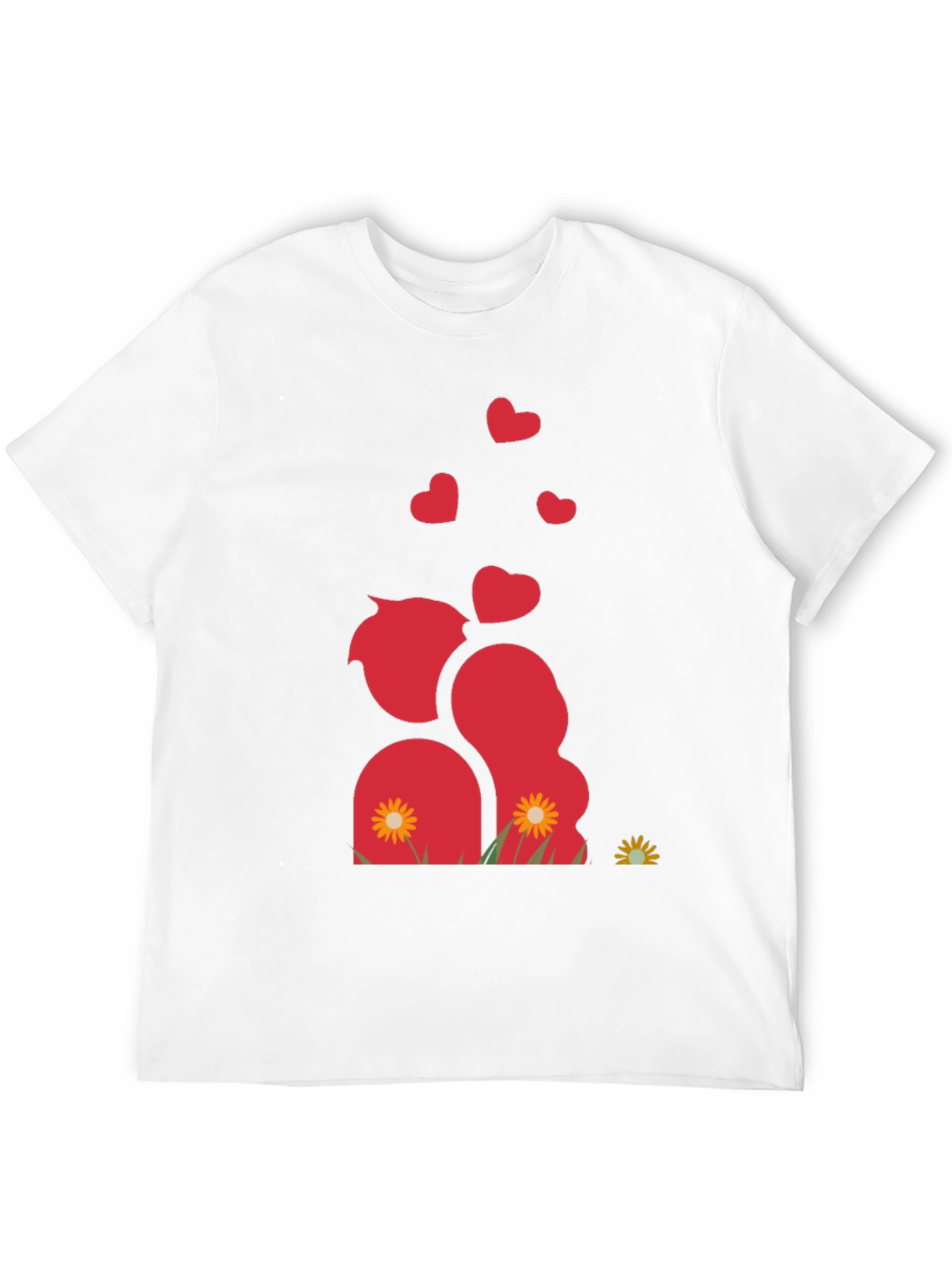 Romantic Couple Black Graphic T-Shirt