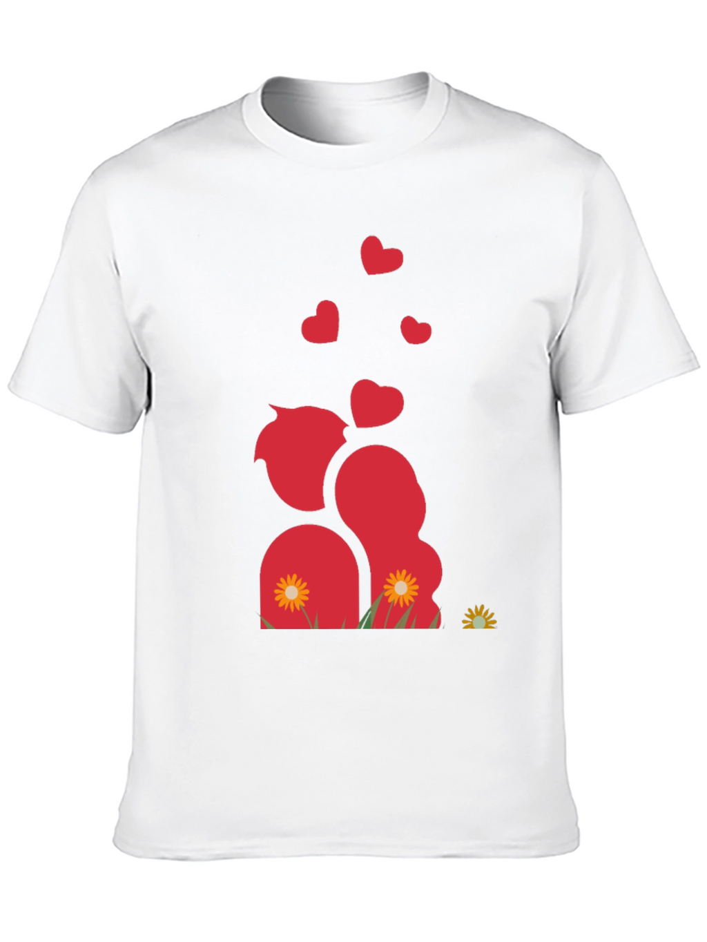 Romantic Couple Black Graphic T-Shirt