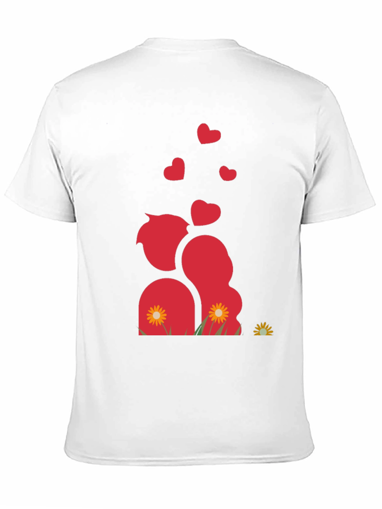 Romantic Couple Black Graphic T-Shirt