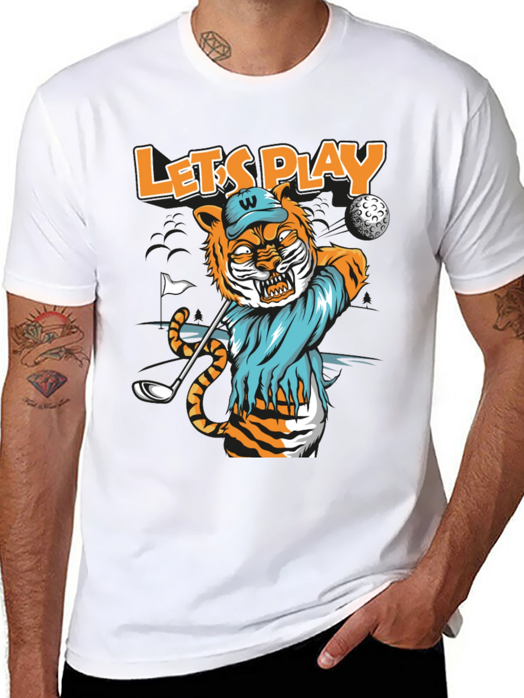 Tiger Golf T-Shirt: Lets Play!